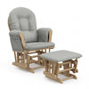 Storkcraft Hoop Fauteuil bercant et pouf - Natural avec gris clair