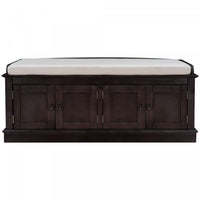  Daniel Banc De Rangement En Bois Massif Avec Armoire A Chaussures A 4 Portes Et Etageres Reglables, Finition Espresso