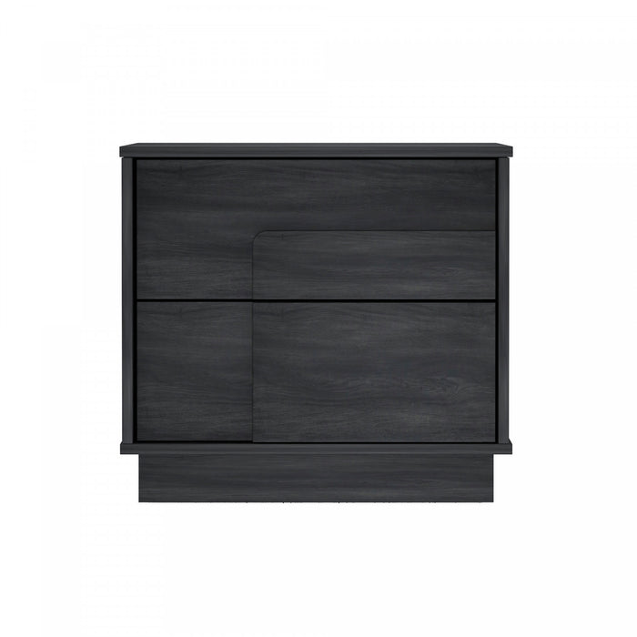 Table de nuit moderne Horizon 56 cm en gris charbon (2 tiroirs)