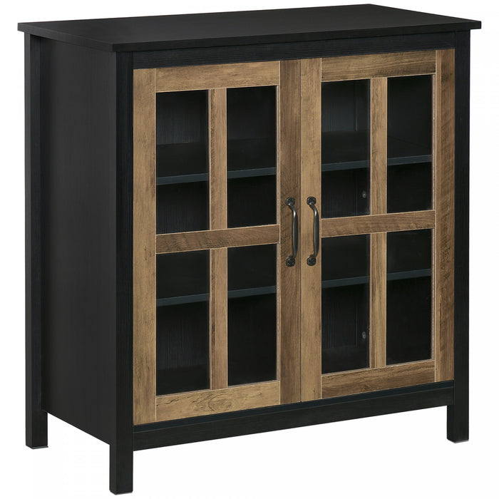 HOMCOM Buffet Cuisine Portes Vitrine Armoire d'Appoint