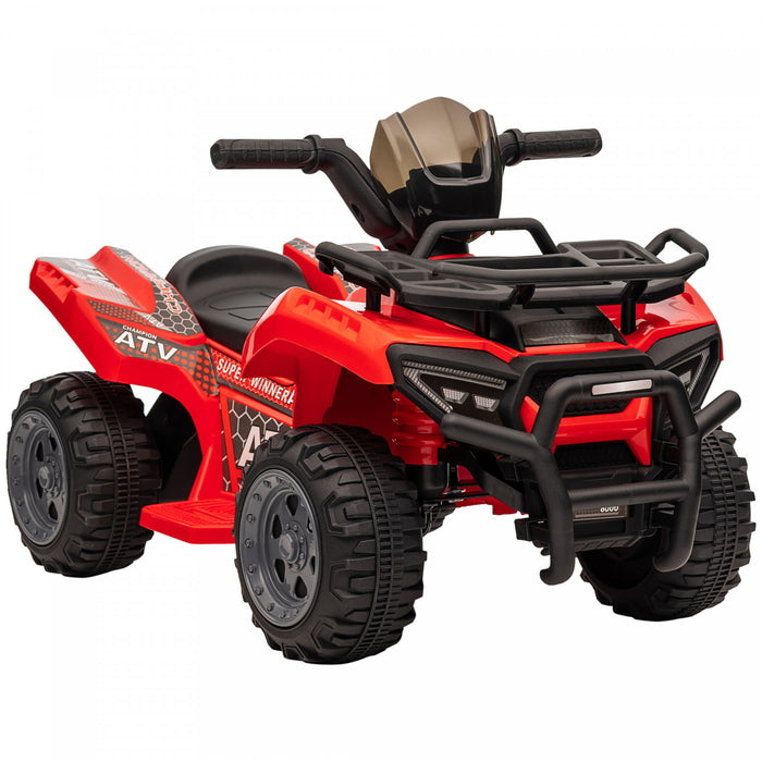 Aosom Moto A Chevaucher 4 Roues Avec De Vrais Phares De Travail, Moto Alimentee Par Batterie 6 V Pour 18-36 Mois, Rouge