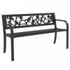 Outsunny Banc D'exterieur A Motif Floral, Causeuse De Patio, Noir