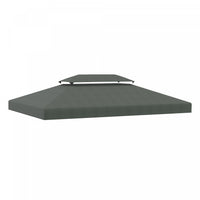 Outsunny 13' X 10' Gazebo Remplacement Auvent 2 Niveaux Haut Uv Couverture Pavillon Jardin Patio Ext