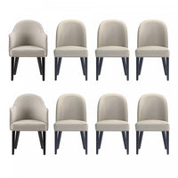  Ensemble de 8 chaises de salle a manger Hillman Modern en gris clair