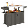 Outsunny Chariot de bar exterieur, table de bar exterieure avec roues