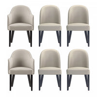 Ensemble de 6 chaises de salle a manger Hillman Modern en gris clair