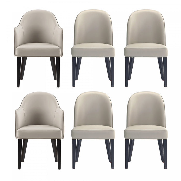 Ensemble de 6 chaises de salle a manger Hillman Modern en gris clair