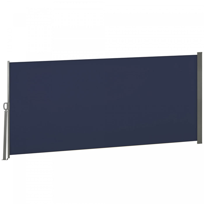 Outsunny 118\"x63\" Auvent Lateral Retractable Ecran D'intimite Pliable, Bleu