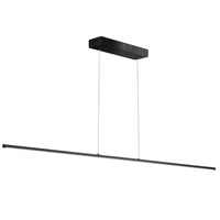 Luminaire suspendu horizontal Array de Dainolite de 72 po en acrylique blanc qui diffuse la lumière, avec fini noir mat et ampoule à DEL de 56 W