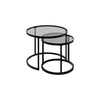 Opal Tables Gigognes Rondes a Deux Plateaux en Verre