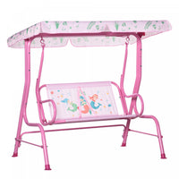 Outsunny Balancoire 2 Places Pour Enfants, Chaise Longue De Terrasse Pour Enfants, Pour Porche De Ja