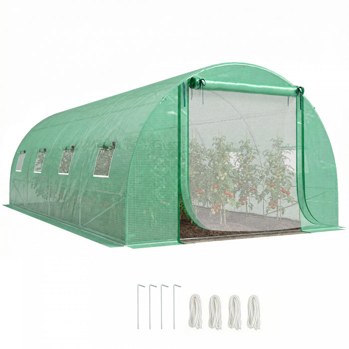 Outsunny Serre Tunnel de Jardin avec Tiges de Support, Vert