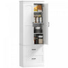 HOMCOM Armoire Haute, 67\" Armoire de Rangement de Cuisine, Blanc