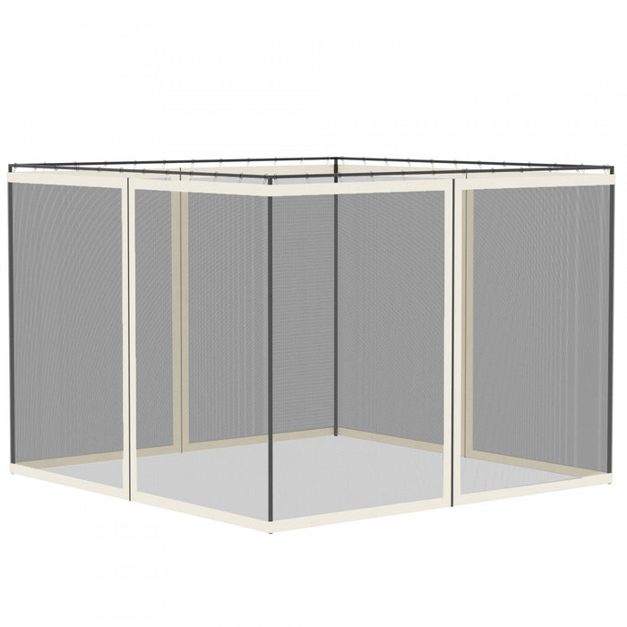 Outsunny Moustiquaire De Remplacement Pour Tonnelle 10' X 10', Blanc