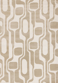 Carpette Leopold beige et crème de style moderne du milieu du 20e siècle - 7 pi 10 po x 10 pi 6 po