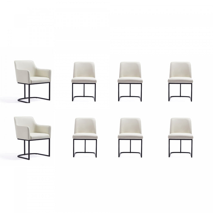 Ensemble de salle a manger moderne Serena 8 pieces en ivoire