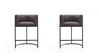 Tabouret de comptoir moderne du milieu du siecle en metal et tissu, coloris graphite, lot de 2