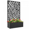 Outsunny Ecran D'intimite Exterieur Avec Jardiniere, Panneau D'intimite En Metal Et Lit De Jardin Sureleve, Mural Ou Autoportant, Pour Jardin, Terrasse, Piscine, Jacuzzi