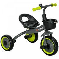 Qaba Tricycle Pour Enfants Filles Et Garcons De 2 A 5 Ans, Velo Pour Tout-petits Avec Siege Reglable