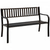 Outsunny 50\" Banc De Jardin En Acier, Chaise De Parc En Metal Pour Jardin