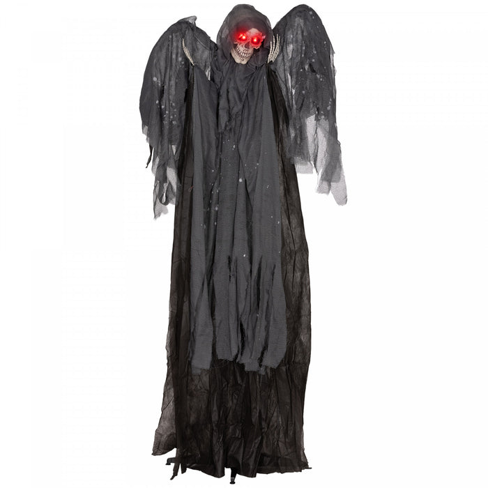 Homcom Faucheuse Ailee Animatronique Avec Yeux Lumineux, Pour Halloween
