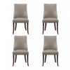 Chaise de salle a manger moderne Connie en cuir vegetalien et velours avec structure en bois, taupe - Lot de 4