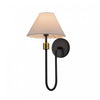 Applique Murale A 1 lampe Providence, Noir, Laiton Brosse
