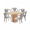 Ensemble de salle a manger chic industriel moderne Hathaway et Palmer 7 pieces, finition Poussiere d’or et Naturel