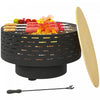 Outsunny Brasero 3-en-1 Bol a Feu Exterieur avec Panier Effet Bois Gris Charbon