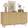 Buffet moderne de 55 po avec portes cannelees et pieds en bois naturel
