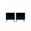 Table de nuit Rockefeller Mid-Century Modern 20\" en bleu minuit (1 tiroir) - Lot de 2