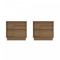  Table de nuit Horizon Modern 56 cm en erable (2 tiroirs) – Lot de 2