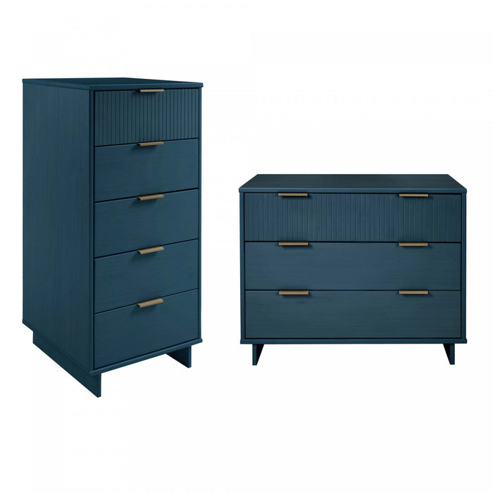 Ensemble de commode 2 pieces Granville Modern en bleu minuit