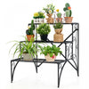 Costway 3 Etage Escalier Style Metal Plante Stand Etagere Jardin Pot De Fleurs Etagere D'affichage