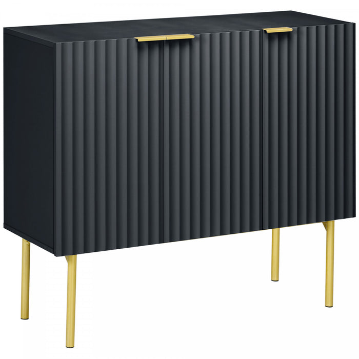 HOMCOM Meuble d'appoint avec pieds dores pour salle a manger couloir, noir