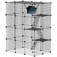 Pawhut Grande Cage Pour Chat A 4 Niveaux, Parc Pour Animaux De Compagnie Avec Hamac, Plates-formes,