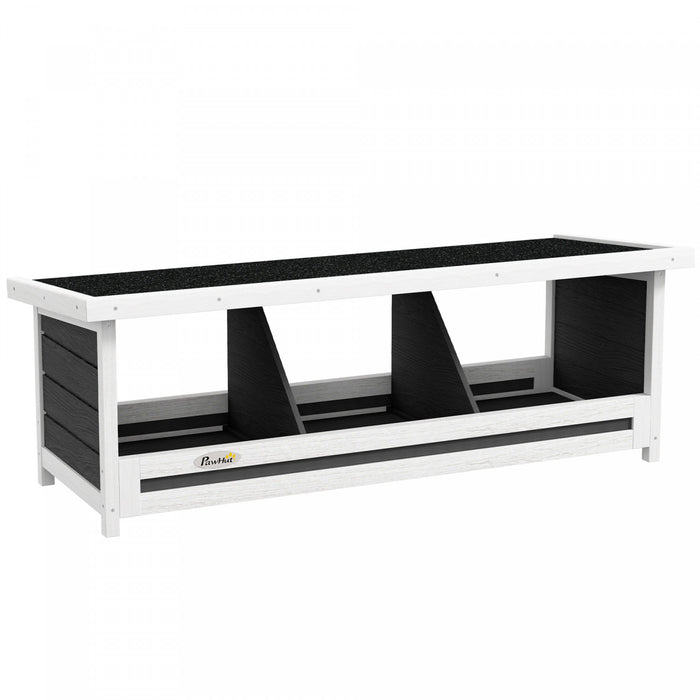 Pawhut Nichoir A Poules, Nichoirs En Bois A 3 Compartiments, Accessoires Pour Poulailler Avec Toit En Asphalte Pour L'interieur Et L'exterieur, Jusqu'a 3 Poules.