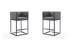 Tabouret de comptoir Embassy style milieu du siecle en metal et tissu gris - Lot de 2