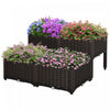 Outsunny Jardiniere Sur Pieds Carre Potager 2 Etages Dim. 80l X 80l X 44h Cm Insert D\u0092irrigation Plastique Imitation Rotin Tresse Chocolat
