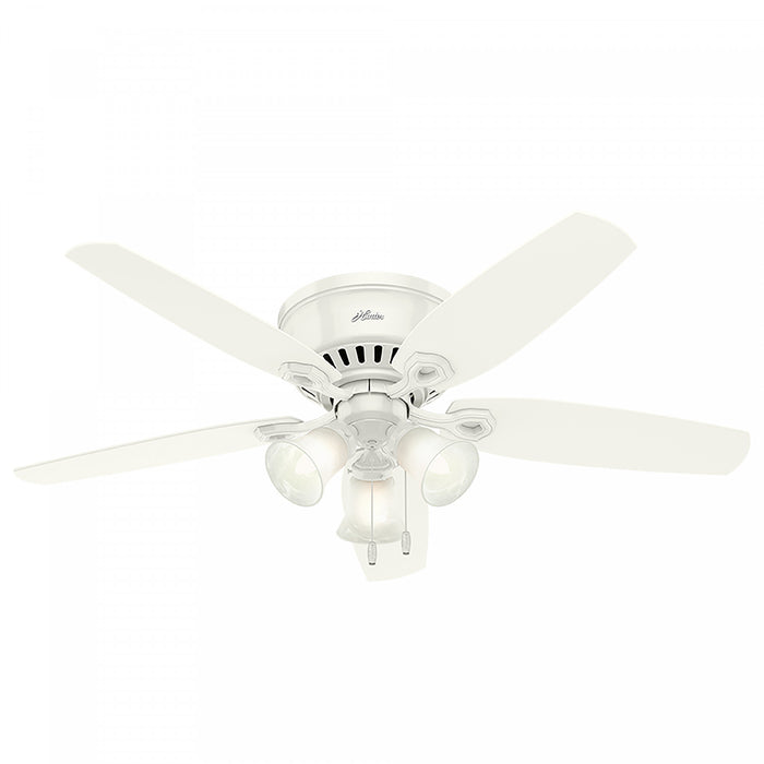 Ventilateur de plafond à profil bas du constructeur avec luminaire - Blanc