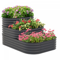 Outsunny Kit De Lit De Jardin Sureleve A 3 Niveaux, Boite De Jardiniere Galvanisee Exterieure De 5.2