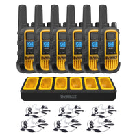 6 Dewalt Dxfrs800 Talkies Walkie Plus Ecouteurs - 2 Watt, Heavy Duty, 22 Canaux Radios Bidirectionne