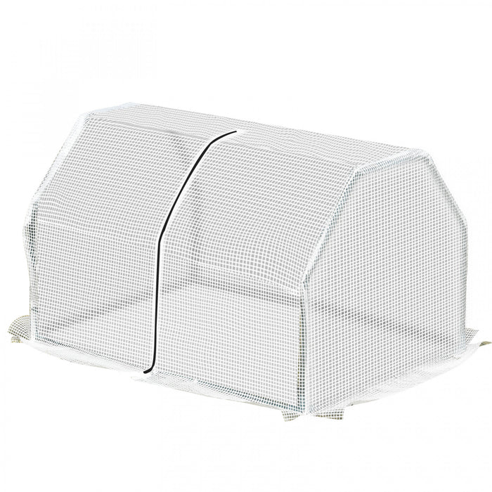 Outsunny 39\" X 28\" X 24\" Portable Mini Serre Pe Grow House Avec Fermeture Eclair Porte Jardinage Plante Couverture Cadre En Acier