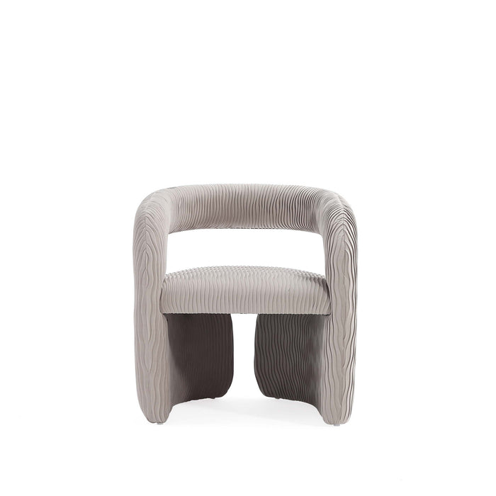 Fauteuil lounge Corvette mi-siecle moderne en velours coloris colombe