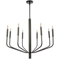 Lustre Eleanor de Dainolite avec fini noir mat et 8 ampoules