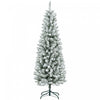 Homcom Arbre De Noel Artificiel Floque De 6 Pieds Avec Base En Acier, Vert