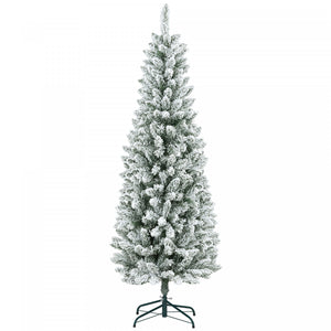 Homcom Arbre De Noel Artificiel Floque De 6 Pieds Avec Base En Acier, Vert