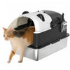 Panda Style Xl Stainless Steel Cat Litter Box With Lid