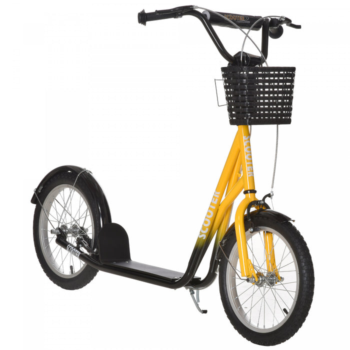 Aosom Trottinette Pour Enfants Avec Guidon Reglable, Orange