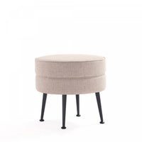 Bailey Pouf d’Appoint Rembourre Style Mid-Century Moderne en Ble